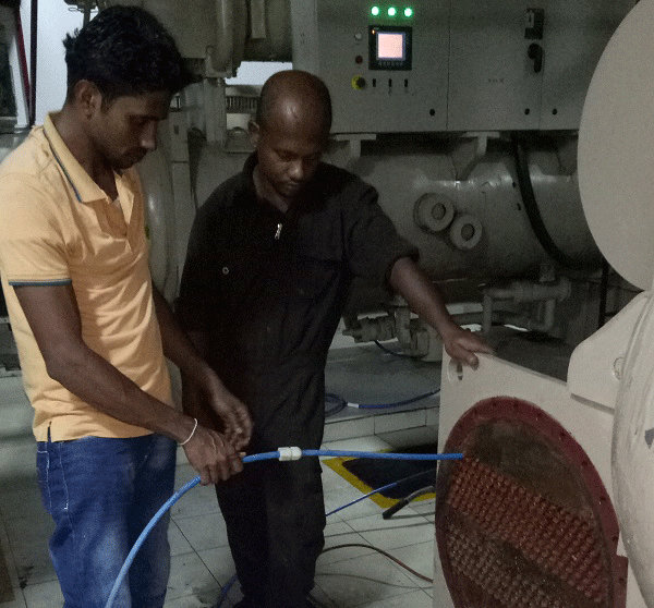 "Chiller Condenser tube cleaning at Vivantha by Taj Bentota."